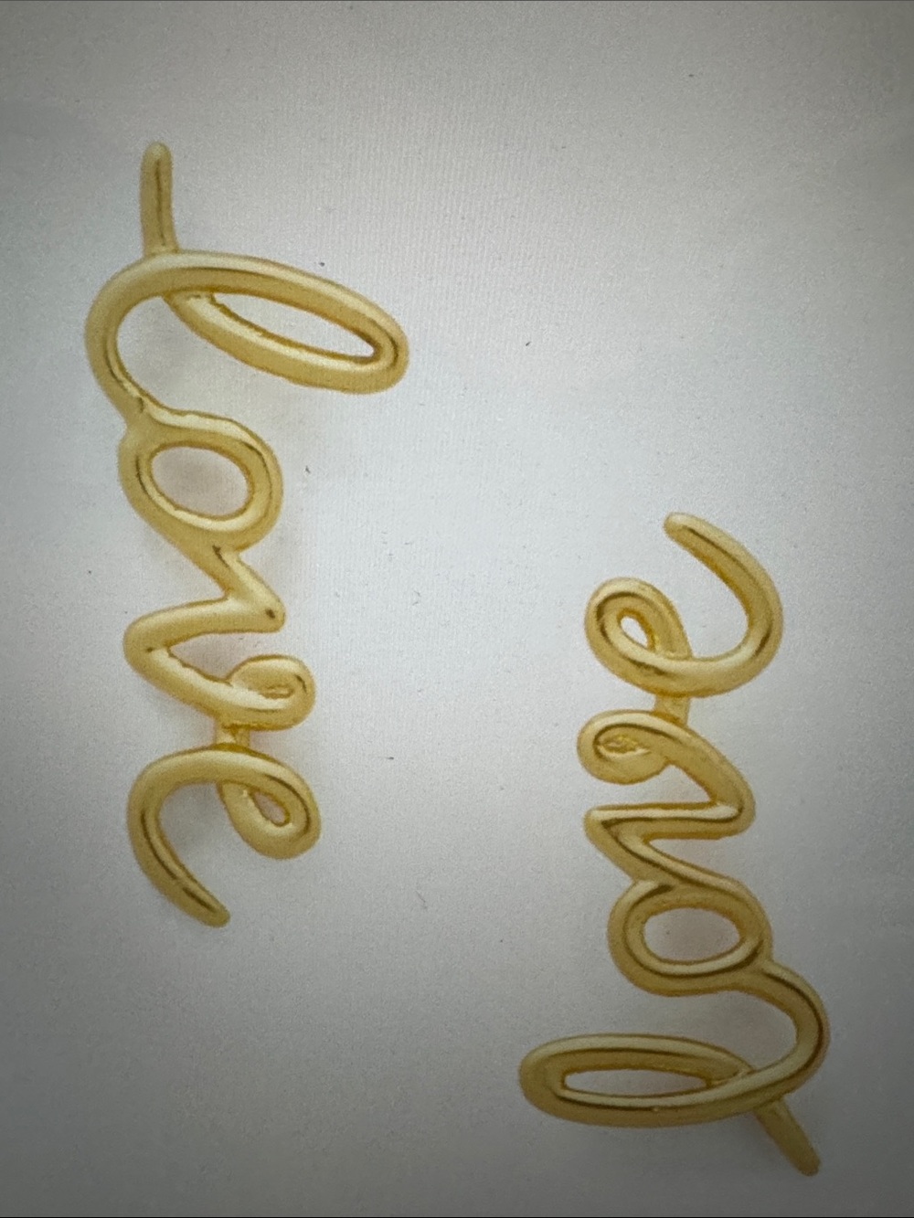 kate spade Gold 'Love' Script Ear Climbers